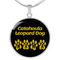 Catahoula Leopard Dog Mama Circle Necklace Stainless Steel or 18k Gold 18-22" Dog Owner Lover-Express Your Love Gifts