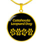 Catahoula Leopard Dog Mama Circle Necklace Stainless Steel or 18k Gold 18-22" Dog Owner Lover-Express Your Love Gifts