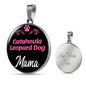 Catahoula Leopard Dog Mama Necklace Circle Pendant Stainless Steel or 18k Gold 18-22" Dog Mom Pendant-Express Your Love Gifts