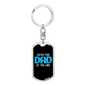 Catch This Dad Fishing Keychain Stainless Steel or 18k Gold Dog Tag Keyring-Express Your Love Gifts