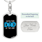 Catch This Dad Fishing Keychain Stainless Steel or 18k Gold Dog Tag Keyring-Express Your Love Gifts