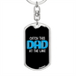 Catch This Dad Fishing Keychain Stainless Steel or 18k Gold Dog Tag Keyring-Express Your Love Gifts