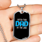 Catch This Dad Fishing Necklace Stainless Steel or 18k Gold Dog Tag 24" Chain-Express Your Love Gifts