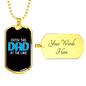 Catch This Dad Fishing Necklace Stainless Steel or 18k Gold Dog Tag 24" Chain-Express Your Love Gifts