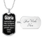 Catholic Glória Portuguese Dog Tag Stainless Steel or 18k Gold W 24"-Express Your Love Gifts