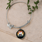 Cats And Vinyl Bracelet Stainless Steel or 18k Gold Circle Bangle-Express Your Love Gifts