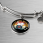 Cats And Vinyl Bracelet Stainless Steel or 18k Gold Circle Bangle-Express Your Love Gifts
