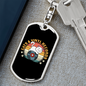 Cats and Vinyl Keychain Stainless Steel or 18k Gold Dog Tag Keyring-Express Your Love Gifts