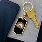 Cats and Vinyl Keychain Stainless Steel or 18k Gold Dog Tag Keyring-Express Your Love Gifts
