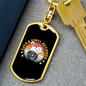 Cats and Vinyl Keychain Stainless Steel or 18k Gold Dog Tag Keyring-Express Your Love Gifts