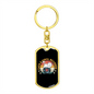 Cats and Vinyl Keychain Stainless Steel or 18k Gold Dog Tag Keyring-Express Your Love Gifts