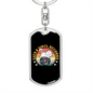 Cats and Vinyl Keychain Stainless Steel or 18k Gold Dog Tag Keyring-Express Your Love Gifts