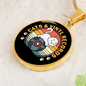 Cats And Vinyl Records Circle Necklace Stainless Steel or 18k Gold 18-22-Express Your Love Gifts