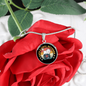 Cats And Vinyl Records Circle Necklace Stainless Steel or 18k Gold 18-22-Express Your Love Gifts