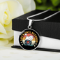 Cats And Vinyl Records Circle Necklace Stainless Steel or 18k Gold 18-22-Express Your Love Gifts