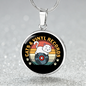Cats And Vinyl Records Circle Necklace Stainless Steel or 18k Gold 18-22-Express Your Love Gifts