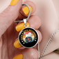 Cats And Vinyl Records Circle Necklace Stainless Steel or 18k Gold 18-22-Express Your Love Gifts