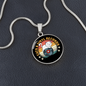 Cats And Vinyl Records Circle Necklace Stainless Steel or 18k Gold 18-22-Express Your Love Gifts