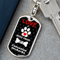 Caucasian Ovcharka Keychain Stainless Steel or 18k Gold Dog Tag Keyring-Express Your Love Gifts