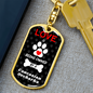 Caucasian Ovcharka Keychain Stainless Steel or 18k Gold Dog Tag Keyring-Express Your Love Gifts