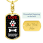 Caucasian Ovcharka Keychain Stainless Steel or 18k Gold Dog Tag Keyring-Express Your Love Gifts