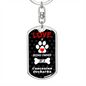 Caucasian Ovcharka Keychain Stainless Steel or 18k Gold Dog Tag Keyring-Express Your Love Gifts