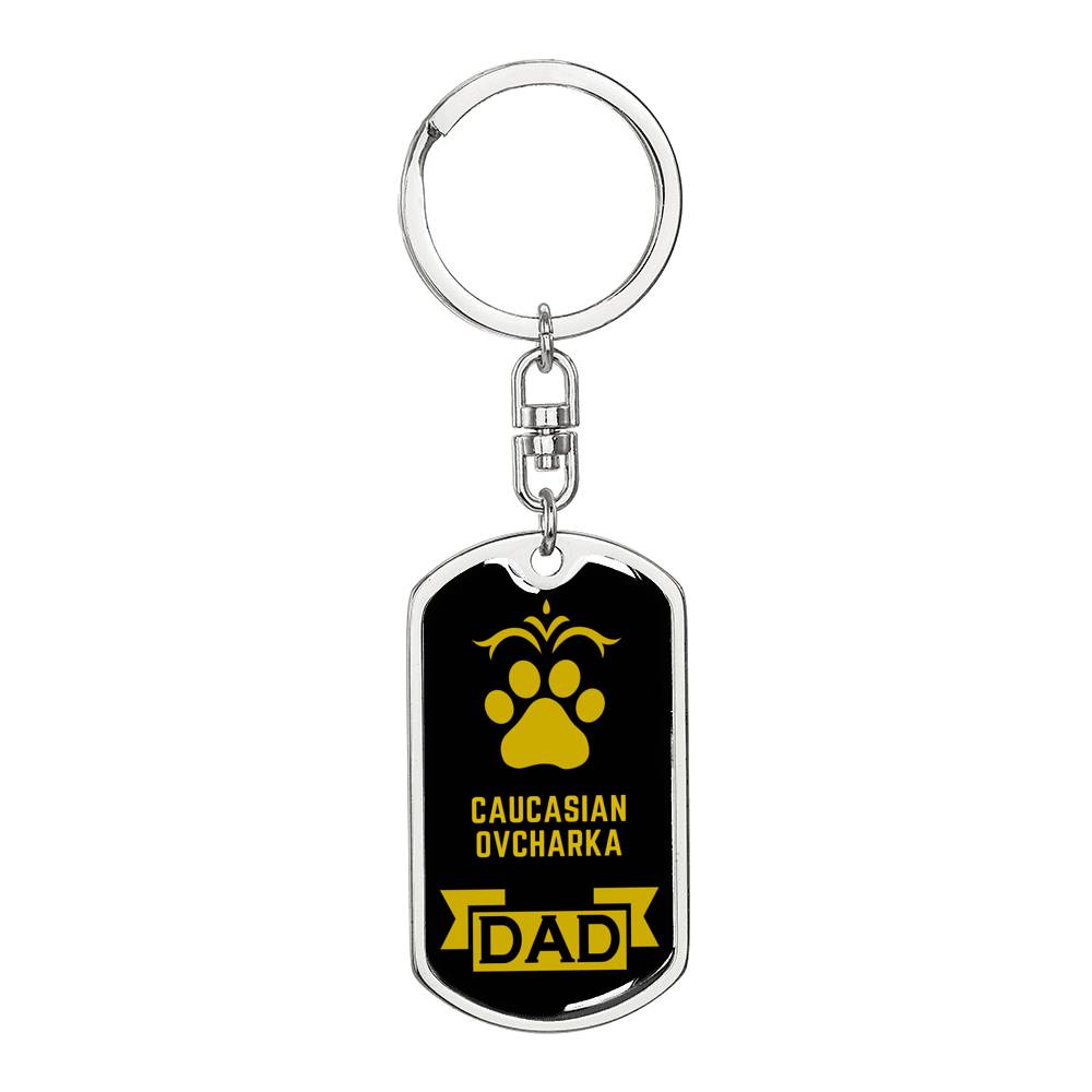 Caucasian Ovcharka Keychain Stainless Steel or 18k Gold-Express Your Love Gifts