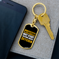 Caution Bitcoin Crypto Keychain Stainless Steel or 18k Gold Dog Tag Keyring-Express Your Love Gifts