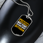 Caution Bitcoin Crypto Necklace Stainless Steel or 18k Gold Dog Tag 24" Chain-Express Your Love Gifts