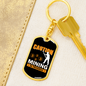 Caution Mining in Progress Crypto Keychain Stainless Steel or 18k Gold Dog Tag Keyring-Express Your Love Gifts