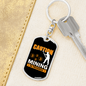 Caution Mining in Progress Crypto Keychain Stainless Steel or 18k Gold Dog Tag Keyring-Express Your Love Gifts