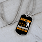 Caution Mining in Progress Crypto Necklace Stainless Steel or 18k Gold Dog Tag 24" Chain-Express Your Love Gifts