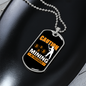 Caution Mining in Progress Crypto Necklace Stainless Steel or 18k Gold Dog Tag 24" Chain-Express Your Love Gifts