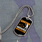 Caution Mining in Progress Crypto Necklace Stainless Steel or 18k Gold Dog Tag 24" Chain-Express Your Love Gifts