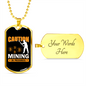 Caution Mining in Progress Crypto Necklace Stainless Steel or 18k Gold Dog Tag 24" Chain-Express Your Love Gifts