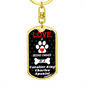 Cavalier King Charles Spaniel Keychain Stainless Steel or 18k Gold Dog Tag Keyring-Express Your Love Gifts