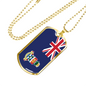 Cayman Island Flag Necklace Stainless Steel or 18k Gold Dog Tag 24" Chain-Express Your Love Gifts