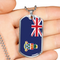 Cayman Island Flag Necklace Stainless Steel or 18k Gold Dog Tag 24" Chain-Express Your Love Gifts