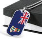 Cayman Island Flag Necklace Stainless Steel or 18k Gold Dog Tag 24" Chain-Express Your Love Gifts