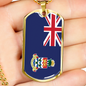 Cayman Island Flag Necklace Stainless Steel or 18k Gold Dog Tag 24" Chain-Express Your Love Gifts