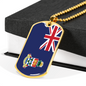 Cayman Island Flag Necklace Stainless Steel or 18k Gold Dog Tag 24" Chain-Express Your Love Gifts