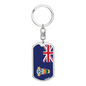Cayman Island Flag Swivel Keychain Dog Tag Stainless Steel or 18k Gold-Express Your Love Gifts