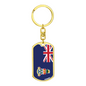 Cayman Island Flag Swivel Keychain Dog Tag Stainless Steel or 18k Gold-Express Your Love Gifts