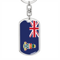 Cayman Island Flag Swivel Keychain Dog Tag Stainless Steel or 18k Gold-Express Your Love Gifts