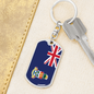 Cayman Island Flag Swivel Keychain Dog Tag Stainless Steel or 18k Gold-Express Your Love Gifts