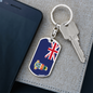 Cayman Island Flag Swivel Keychain Dog Tag Stainless Steel or 18k Gold-Express Your Love Gifts