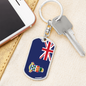 Cayman Island Flag Swivel Keychain Dog Tag Stainless Steel or 18k Gold-Express Your Love Gifts