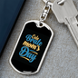 Celebrate Mom's Day Keychain Stainless Steel or 18k Gold Dog Tag Keyring-Express Your Love Gifts