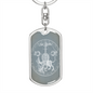 Celestial Animals Inside Circle Keychain Stainless Steel or 18k Gold Dog Tag Keyring-Express Your Love Gifts