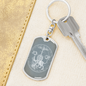 Celestial Animals Inside Circle Keychain Stainless Steel or 18k Gold Dog Tag Keyring-Express Your Love Gifts